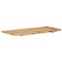 Berkfield Home Table Top Solid Acacia Wood 118x(50-60)x2.5 cm in Brown - thumbnail 6