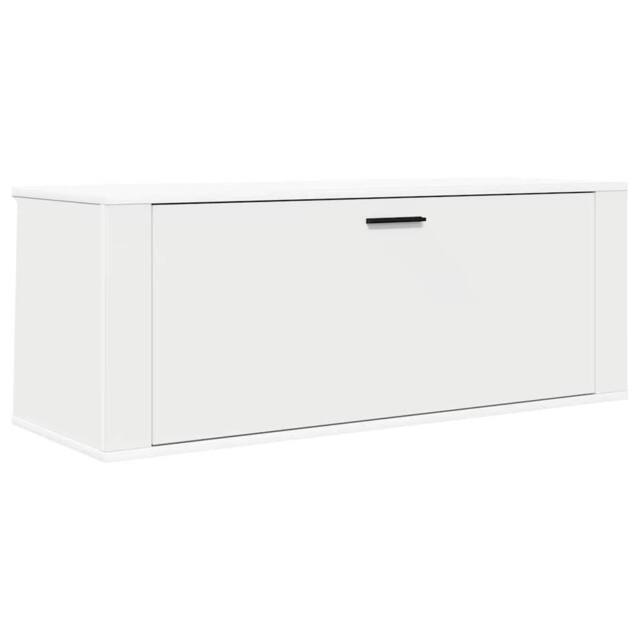 Berkfield Home Wall Shoe Cabinet White 100x35x38 cm Engineered Wood - Size: 100 x 35 x 38 cm - image 1