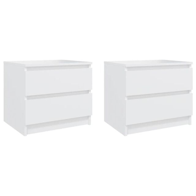 Berkfield Home Bed Cabinets 2 pcs White 50x39x43.5 cm Engineered Wood - image 1