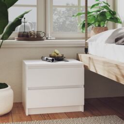 Berkfield Home Bed Cabinets 2 pcs White 50x39x43.5 cm Engineered Wood - thumbnail 2