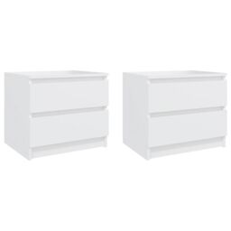 Berkfield Home Bed Cabinets 2 pcs White 50x39x43.5 cm Engineered Wood - thumbnail 1