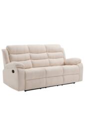 More4Homes Boston Manual Recliner Fabric 1+2+3 Seater Sofa Set w Drinks Console in Beige - thumbnail 3