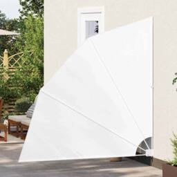 Berkfield Home Balcony Privacy Screen Folding Manual White 210 x 210 cm Fabric - thumbnail 3