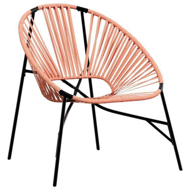 Berkfield Home Garden Egg Chair Black & Orange Poly Rattan in Pale Orange - image 1