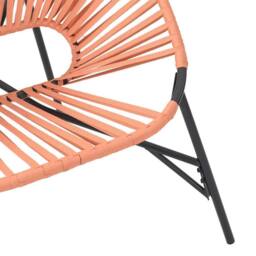 Berkfield Home Garden Egg Chair Black & Orange Poly Rattan in Pale Orange - thumbnail 7