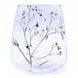 Serenityy Margarita Natural Floral Glass Candle Holder - 12x11 cm in Clear - thumbnail 9