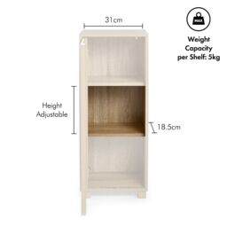 VonHaus Chester Freestanding Oak Wood Effect 1 Door Bathroom Storage Cabinet in Natural - thumbnail 8