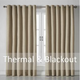 Luxury Living Linen Look Ring Top Blackout Curtains in Beige - Size: 229 cm width x 137 cm drop - thumbnail 3