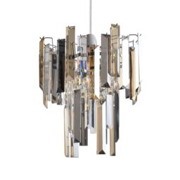 Pagazzi Onega Champagne & Smoked Glass Easy Fit Pendant Shade in Clear - thumbnail 2