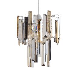 Pagazzi Onega Champagne & Smoked Glass Easy Fit Pendant Shade in Clear - thumbnail 3