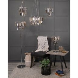 Pagazzi Onega Champagne & Smoked Glass Easy Fit Pendant Shade in Clear - thumbnail 5