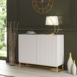 Creative Furniture Ripple Sideboard 100cm - Modern Fluted Design with Push to Open doors in White