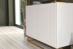 Creative Furniture Ripple Sideboard 100cm - Modern Fluted Design with Push to Open doors in White - thumbnail 9
