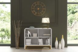 Creative Furniture Ripple Sideboard 100cm - Modern Fluted Design with Push to Open doors in White - thumbnail 8