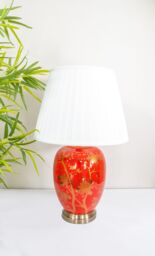 Downton Interiors Red Gold Ceramic Table Lamp with Pleated Shade (G2103 Pleated) - Size: Large - thumbnail 6