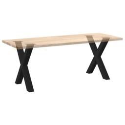Berkfield Home Dining Table Legs X-Shaped 2 pcs Black 80x(72-73) cm Steel - thumbnail 8
