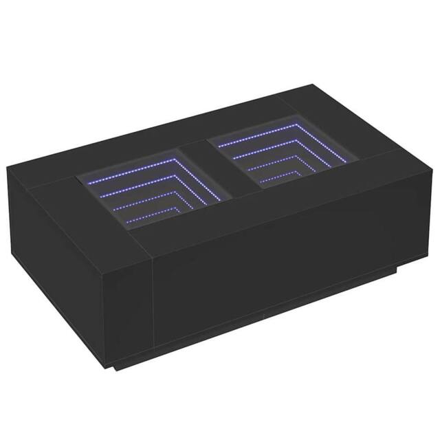 Berkfield Home Durable Coffee Table with Infinity LED Black 116x69x40 cm - Size: 116 x 69 x 40 cm - image 1
