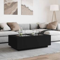 Berkfield Home Durable Coffee Table with Infinity LED Black 116x69x40 cm - Size: 116 x 69 x 40 cm - thumbnail 4