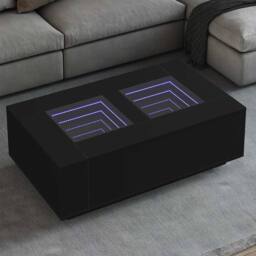 Berkfield Home Durable Coffee Table with Infinity LED Black 116x69x40 cm - Size: 116 x 69 x 40 cm - thumbnail 2