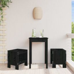 Berkfield Home Garden Stools 2 pcs Black 40x36x45 cm Solid Wood Pine - Size: 40 x 36 x 45 cm