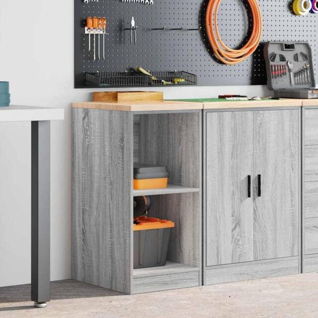 Berkfield Home Durable Garage Storage Cabinet Grey Sonoma 40x51x85 cm Solid Wood Pine - Size: 40 x 51 x 85 cm - image 1