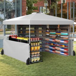 Gymax 300 X 300 CM Pop up Canopy Tent With 2 Half Sidewalls & Wheeled Bag in White - thumbnail 5