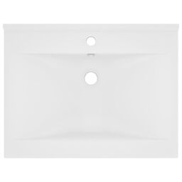 Berkfield Home Luxury Basin with Faucet Hole Matt White 60x46 cm Ceramic - thumbnail 3