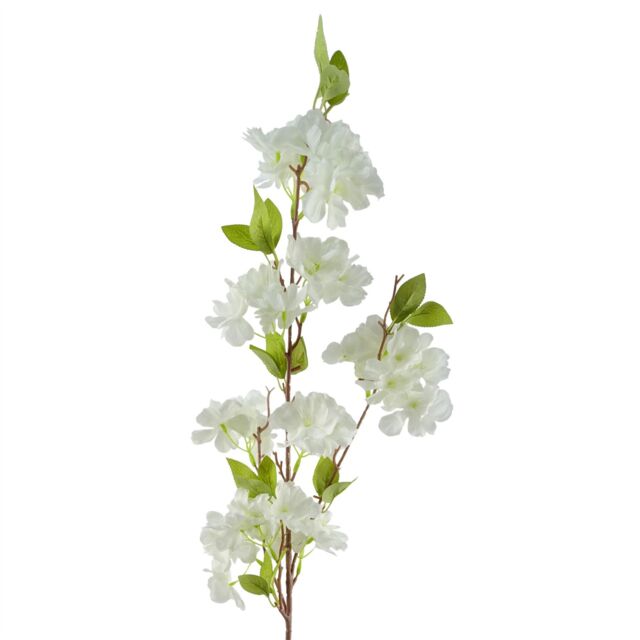 Leaf 100cm White Artificial Blossom Stem - image 1