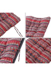 Living and Home 160cm L x 50cm W Ethnic Print Button Tufted Lounge Cushion in Red - Size: 160 cm L x 50 cm W - thumbnail 6
