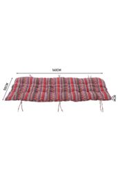 Living and Home 160cm L x 50cm W Ethnic Print Button Tufted Lounge Cushion in Red - Size: 160 cm L x 50 cm W - thumbnail 3
