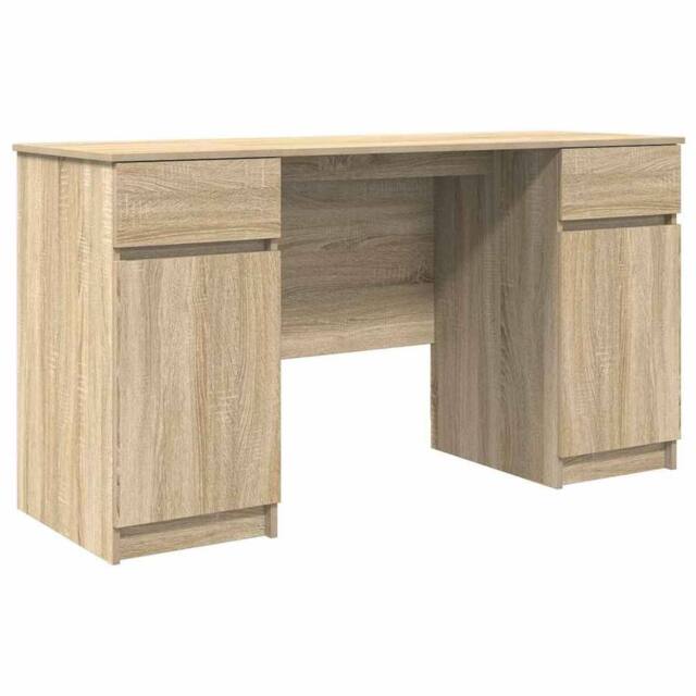 Berkfield Home Desk Sonoma Oak 140x49x76 cm Engineered Wood in Light Oak - Size: 140 x 49 x 76 cm - image 1