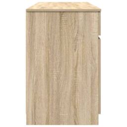 Berkfield Home Desk Sonoma Oak 140x49x76 cm Engineered Wood in Light Oak - Size: 140 x 49 x 76 cm - thumbnail 8