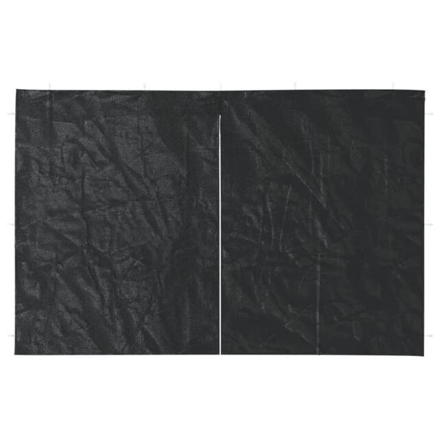 Berkfield Home Party Tent Sidewall 2 pcs with Zipper PE Anthracite in Black - image 1