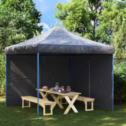 Berkfield Home Party Tent Sidewall 2 pcs with Zipper PE Anthracite in Black - thumbnail 2