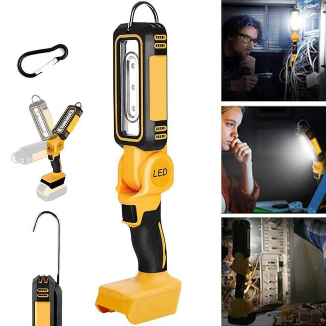 Kelvenix For Dewalt 18V 20V Battery Rotating Handheld Torch Cordless LED Light in Yellow - image 1