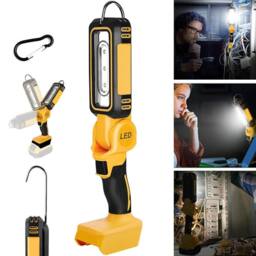 Kelvenix For Dewalt 18V 20V Battery Rotating Handheld Torch Cordless LED Light in Yellow - thumbnail 1