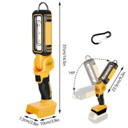 Kelvenix For Dewalt 18V 20V Battery Rotating Handheld Torch Cordless LED Light in Yellow - thumbnail 2
