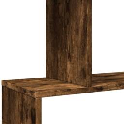 Berkfield Home Room Divider Bookcase 4-Tier Smoked Oak 70x24x129 cm Engineered Wood in Brown - Size: 70 x 24 x 129 cm - thumbnail 9