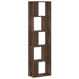Berkfield Home Bookcase 5-Tier Brown Oak 45x23.5x162.5 cm Engineered Wood - thumbnail 2