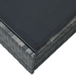 Berkfield Home Sun Lounger Grey 60x200x27 cm Poly Rattan - Size: 60 x 200 x 27 cm - thumbnail 5