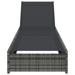 Berkfield Home Sun Lounger Grey 60x200x27 cm Poly Rattan - Size: 60 x 200 x 27 cm - thumbnail 4