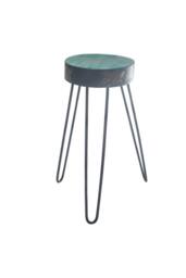 KDMD Albasia Wood Plant Stand - Turquoise & Gold Decor for Indoor Plants - thumbnail 1