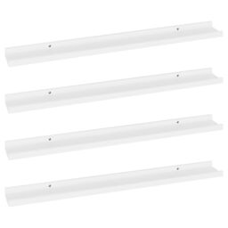 Berkfield Home Wall Shelves 4 pcs White 80x9x3 cm - Size: 80 x 9 x 3 cm - thumbnail 2