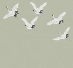 Superfresco Easy Cranes in Flight Sage Print To Order 3m x 2.8m Mural in Green - thumbnail 2