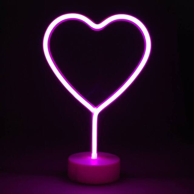 simpa LED Novelty Neon Heart Light in Pink - image 1