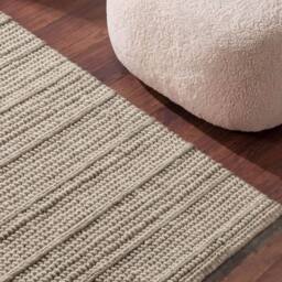 THE RUGS Ted Baker Camden Wool Parker Rug Handwoven Striped Living Room in Natural White - Size: 200 cm x 300 cm - thumbnail 4