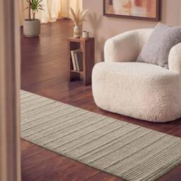 THE RUGS Ted Baker Camden Wool Parker Rug Handwoven Striped Living Room in Natural White - Size: 200 cm x 300 cm - thumbnail 5