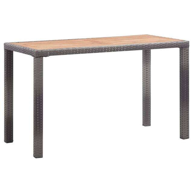 Berkfield Home Garden Table Anthracite & Brown 123x60x74 cm Solid Acacia Wood in Black - Size: 123 x 60 x 74 cm - image 1