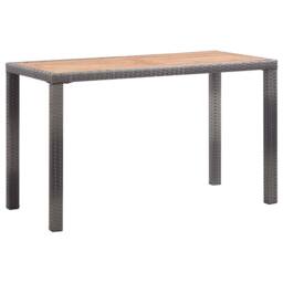 Berkfield Home Garden Table Anthracite & Brown 123x60x74 cm Solid Acacia Wood in Black - Size: 123 x 60 x 74 cm - thumbnail 1