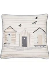Fusion 'Beach Huts' Outdoor Water & UV Resistant Garden Filled Bench Cushion in Natural - Size: 43 cm x 43 cm - thumbnail 3